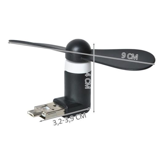 Fekete micro USB ventilátor