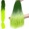 Szintetikus haj ombre zöld / neon fonatok W10344