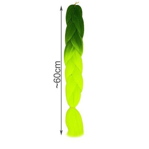 Szintetikus haj ombre zöld / neon fonatok W10344