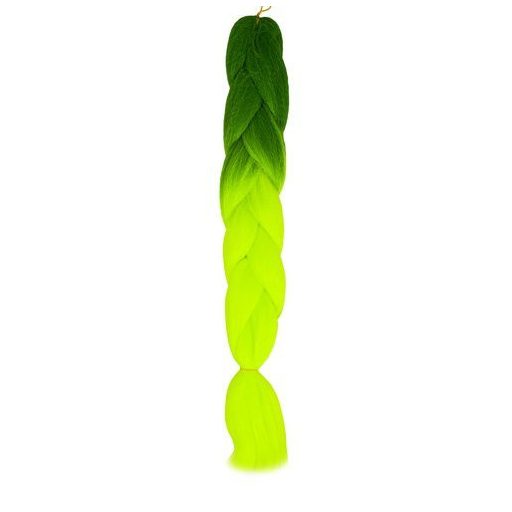 Szintetikus haj ombre zöld / neon fonatok W10344