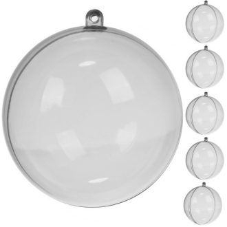   Átlátszó gömbdíszek 10 cm – 5 darabos Ruhhy 22276 készlet
