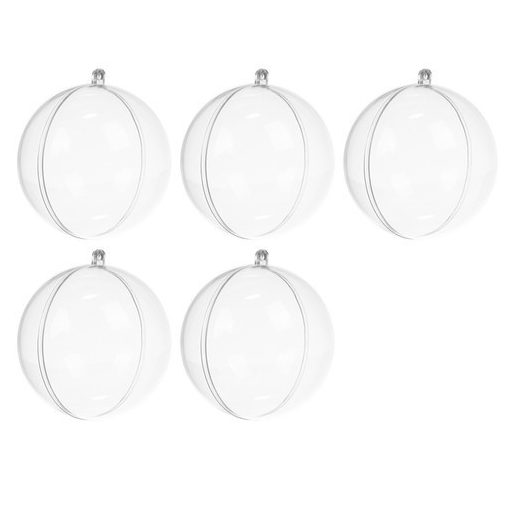 Átlátszó gömbdíszek 10 cm – 5 darabos Ruhhy 22276 készlet