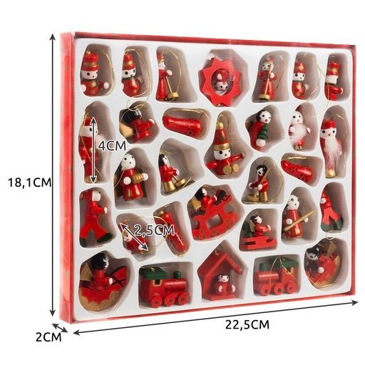 Fa függődíszek / karácsonyfagömbök, 30 db