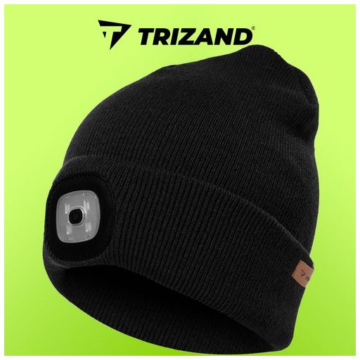 Téli sapka zseblámpával - fekete Trizand 22663