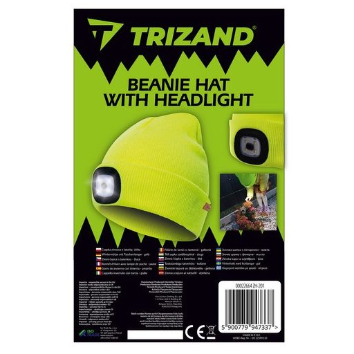 Sárga téli sapka beépített zseblámpával – Trizand 22664