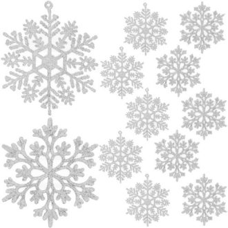 Karácsonyi gömbök – hópelyhek 12 db Ruhhy 22516