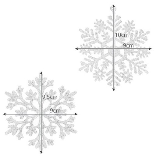 Karácsonyi gömbök – hópelyhek 12 db Ruhhy 22516