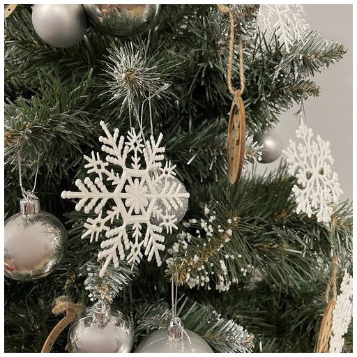 Karácsonyi gömbök – hópelyhek 12 db Ruhhy 22516