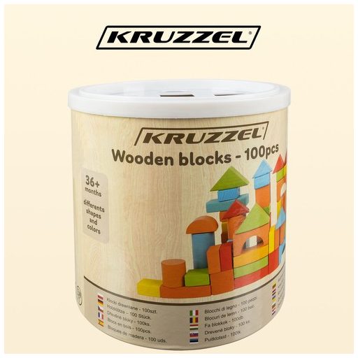Fa építőkockák – 100 db Kruzzel 22666