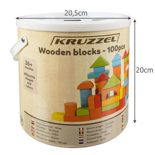 Fa építőkockák – 100 db Kruzzel 22666