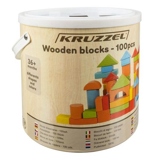 Fa építőkockák – 100 db Kruzzel 22666