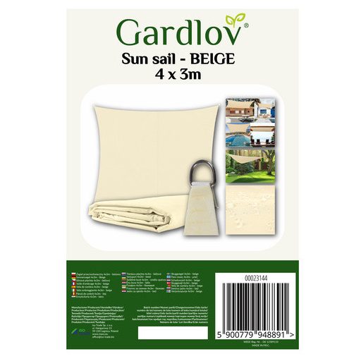 Napvitorla 4x3 m - bézs Gardlov 23144