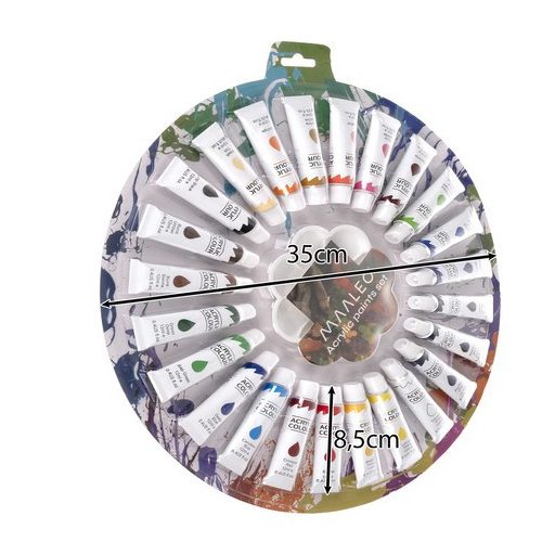 Akrilfesték készlet 12 ml – 24 darabos Maaleo 24725