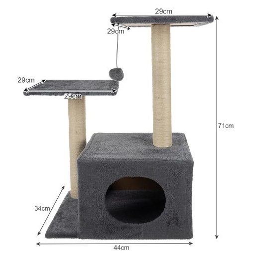 Macskafánk 71cm szürke Purlov 21712