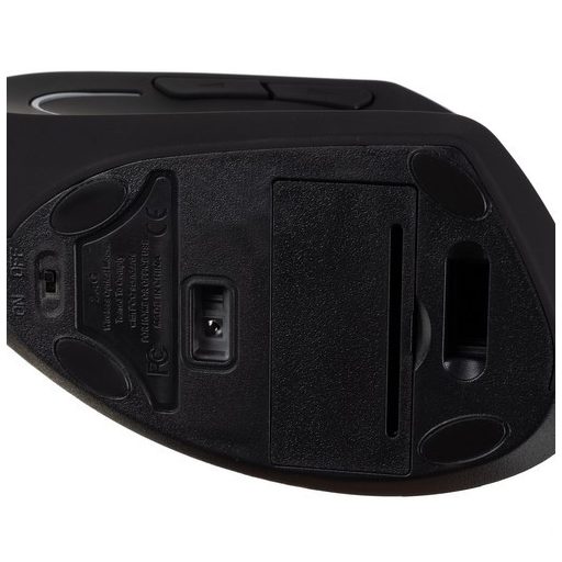 Vezeték nélküli függőleges egér - Ergonómikus design - Optikai szenzor - 6 gomb - USB vevőegység - Fekete