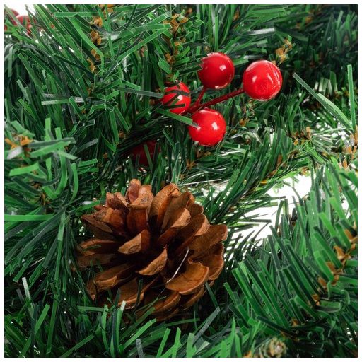Karácsonyi díszajtókoszorú díszítő ornamentális 60cm vastag XXL