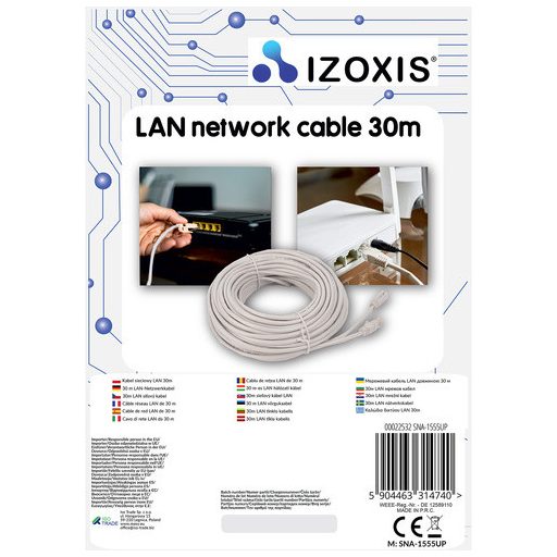 30 méteres Ethernet kábel - IzoXis 22532 - hálózati kábel - internet kábel - adatkábel