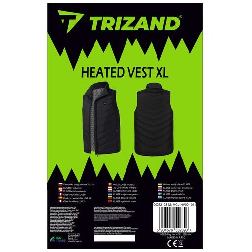 Extra nagy USB-s fűthető mellény - Trizand 22128