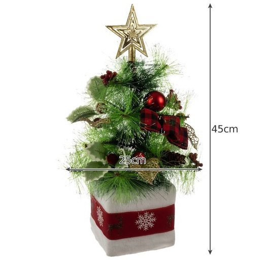 Karácsonyfa - 45cm Ruhhy 22591, mini műfenyő, karácsonyi dekoráció, asztaldísz, kis méretű fenyőfa