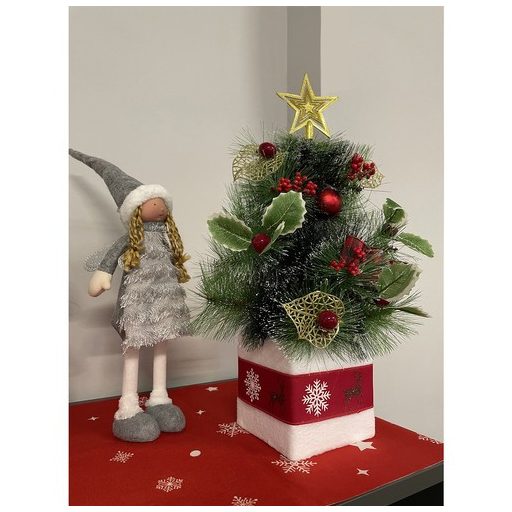 Karácsonyfa - 45cm Ruhhy 22591, mini műfenyő, karácsonyi dekoráció, asztaldísz, kis méretű fenyőfa