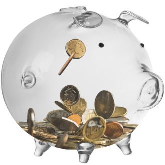   Üveg malacpersely 22588 - ajándék gyerekeknek, pénzgyűjtő, dekoráció, piggy bank, üveg persely, malac alakú persely