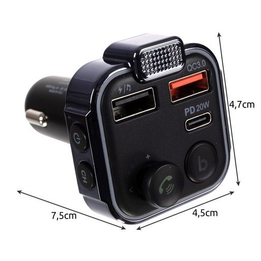 Autós FM Bluetooth adó/töltő - Xtrobb 22355