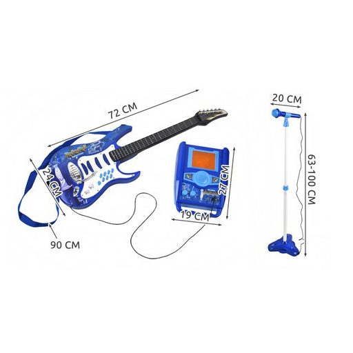 Elektromos gitár mikrofonnal és égkék erősítővel 22409