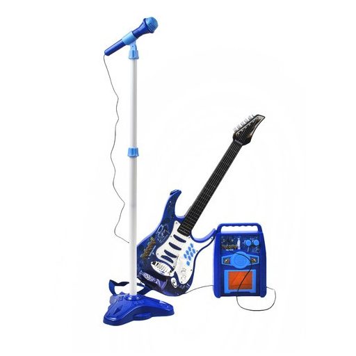 Elektromos gitár mikrofonnal és égkék erősítővel 22409