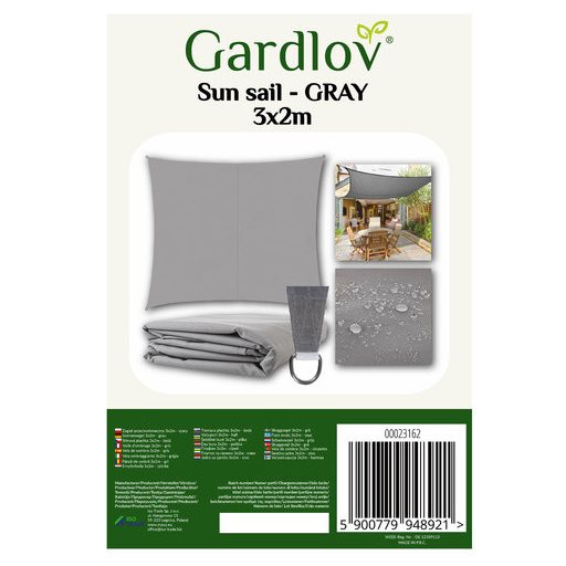 Szürke árnyékoló vitorla 3x2m - Gardlov 23162