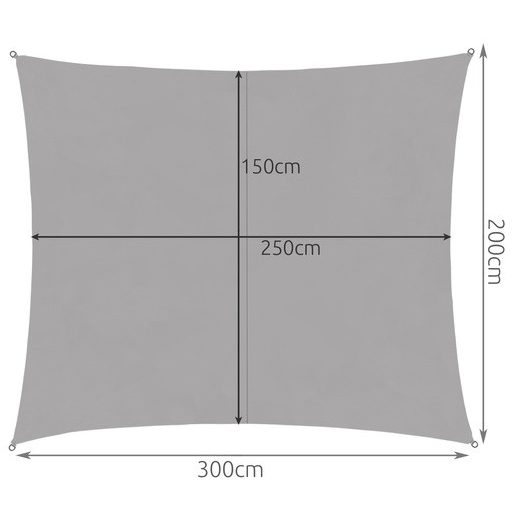Szürke árnyékoló vitorla 3x2m - Gardlov 23162