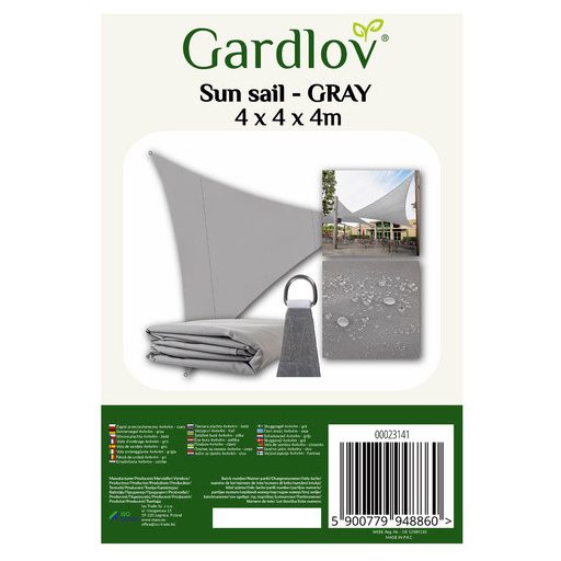 Árnyékoló vitorla 4x4x4m - szürke Gardlov 23141