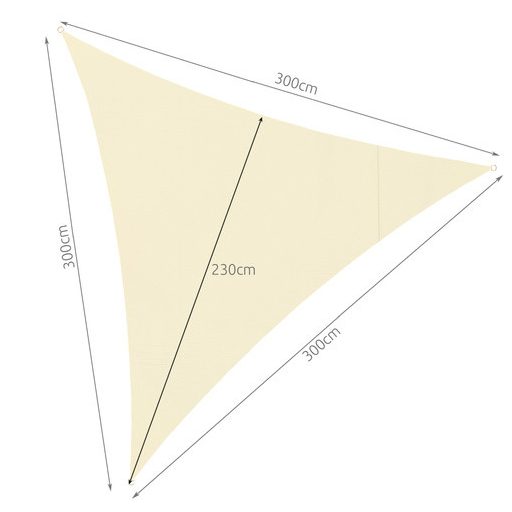 Színvédő vitorla 3x3x3 bézs színű Gardlov 23146